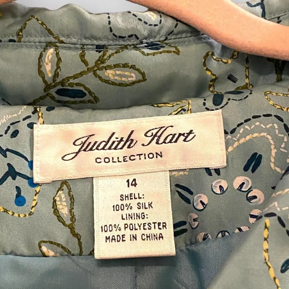 Vintage Judith Hart Blue Silk & Sequins Jacket